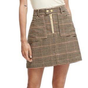 Scotch and Soda Plaid A-line Mini Skirt, Size Large